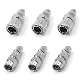 Winova Air Coupler, Set of 3, Quick Joint for Mounting Urethane Hoses, 0.3 inch (8 mm) Outer Diameter, Air Hose Compressor Coupler, For Both Male and Female, Heavy Duty, Nickel Plated Steel (3 SP30+