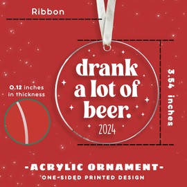 Beer Ornament - Beer Ornaments for Christmas Tree, Beer Christmas Ornaments, Beer Themed Christmas Ornaments, Beer Xmas Tree - Funny Beer Gifts, Gift for Beer Lover - Acrylic 2024 Christmas Ornaments