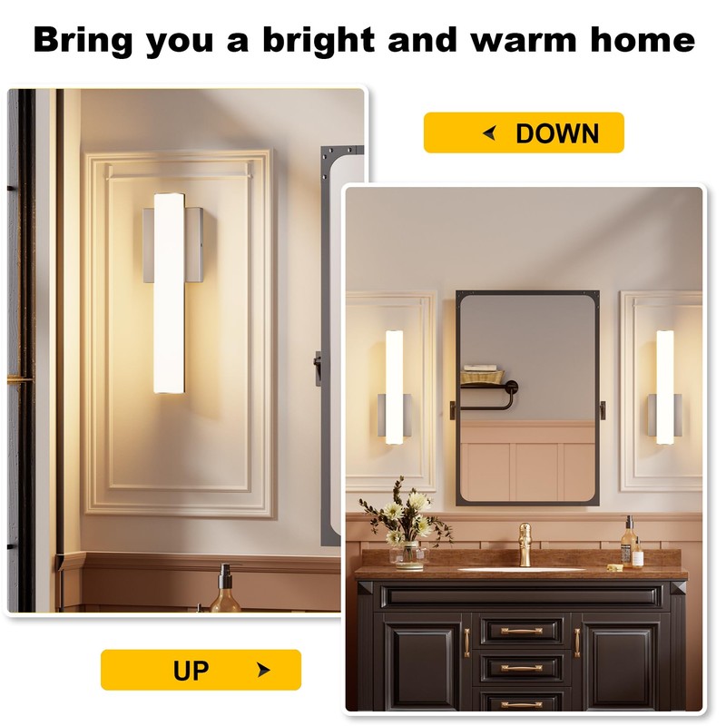 Aoceley 15.7 Inches Modern Bathroom Led Wall Sconces,18W 3000K Hardwired