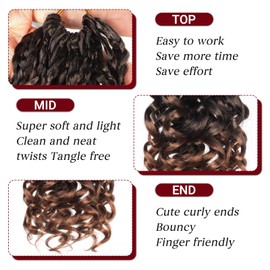 Datanala GoGo Curl Crochet Hairv 14 Inch Pre-Looped Water Wave Crochet Hair 8 Packs Long Beach Curl Crochet Braiding Hair Synthetic Extensions For Women (GOGO Curl/T30)