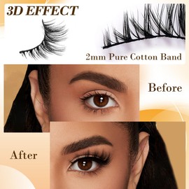 TORMEN Fox False Eyelashes, 5 Pairs Faux Mink Eyelashes with Natural Curl in Fox Style, 3D Handmade False Eyelashes Set, Professional Voluminous Thick Strip Eyelashes (Fox Style F)