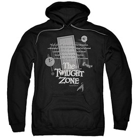 Trevco Twilight Zone Monologue Unisex Adult Pull-Over Hoodie for Men and Women, Medium Black