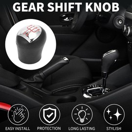 TUCKBOLD 5 Speed Manual Gear Shift Knob for Renault Kangoo No.8200208090 | Front Automotive Gearbox Stick Shifter Lever Knob Black Red Plastic 1 Pc