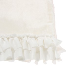 Francfranc Satin Ruffle Throw Throw 150x80cm Ivory