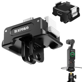 HAFOKO Osmo Pocket 3 Charging Base Adapter, Quick Release Base with Two-claw 1/4" for Tripod, Aluminium Alloy Charging Stand Dock Desktop Mount Type-C Charging Base Compatible for DJI Osmo Pocket 3