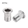 sourcing map M6 Stainless Steel 304 Rivet Nuts Flat Head