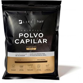 B Life Polvo Capilar Castaño Medio Respuesto con 200gr con Pigmentos Minerales Apoyo para Calvicié y Volumen Hair Fill Medium Brown