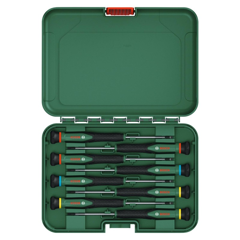 Bosch Präzisionsschraubendreher Set 8-teilig (Erstklassige S2-Stahl-Schraubendreher für Heimwerken und Modellbau;
