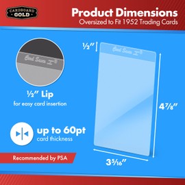 Cardboard Gold Card Saver 1-50 Count - Semi Rigid Card Holder, Trading Card Protectors - PSA-Approved Cardsaver for Baseball, Trading, Sports Cards - Card Sleeves, Binder, & Storage Box Compatible