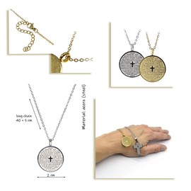 BDM Cross Pendant with Lord's Prayer Graduation Made of Hypoallergenic Stainless Steel Gold, Stainless Steel