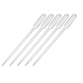 sourcing map Pack of 20 Plastic Disposable Pipettes 0.5 ml, Transparent Transfer Pasteur Pipettes, 112 mm Length, Liquid Dropper for Laboratory