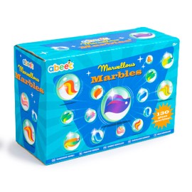 abeec Marvellous Marbles - 130 Assorted Glass Marbles For Kids And Family Games - Retro Party Games With Cats Eye Marbles - Perfect For Marbles Reward Jar - Kids Games- Party Bag Fillers