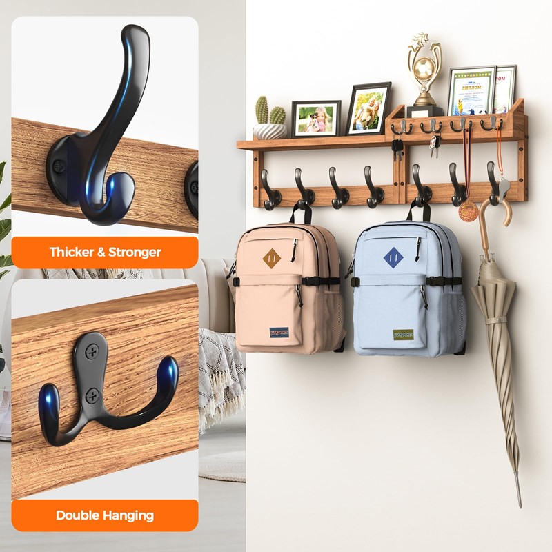 Evermagin 29" Coat Rack Wall Mount with Shelf, 4 in