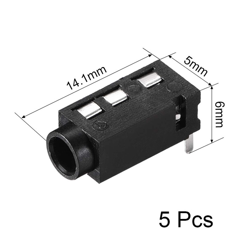 sourcing map 3.5 mm Audio Jack Connector PCB Mount Female