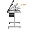 Topeakmart Glass Drafting Table Rolling Drawing Desk Artists Art Craft