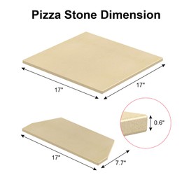 BMMXBI Pizza Stone Replacement for Ooni Karu 16 Multi-Fuel Pizza Oven, Heavy Duty Ceramic Grill Plate Accessories Pizza Baking Stone for Oven/Grill, Thermal Shock Resistant
