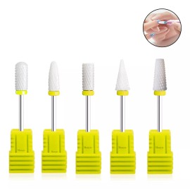 Mouyic Puntas De Ceramica Para Manicura+ Cepillo Limpiador De Punta