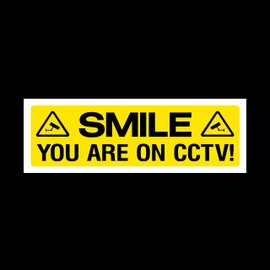 Smile you are on CCTV Plastic Sign - Security, Camera, Closed Circuit TV, Warning Safety (MISC3)
