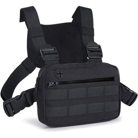 Outdoor Chest Bag For Men, EDC Chest Pack With Built-In Phone Holder, Lightweight Chest Rig Pouch - Colour: White