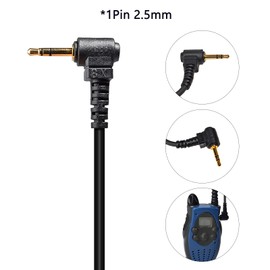 YNIBST 1Pin 2.5mm Walkie Talkie Surveillance Headset Earpiece with Clear Acoustic Tube and Mic PTT for Motorola Talkabout Series T605 H2O T200 T260 T800 Two-Way Radio