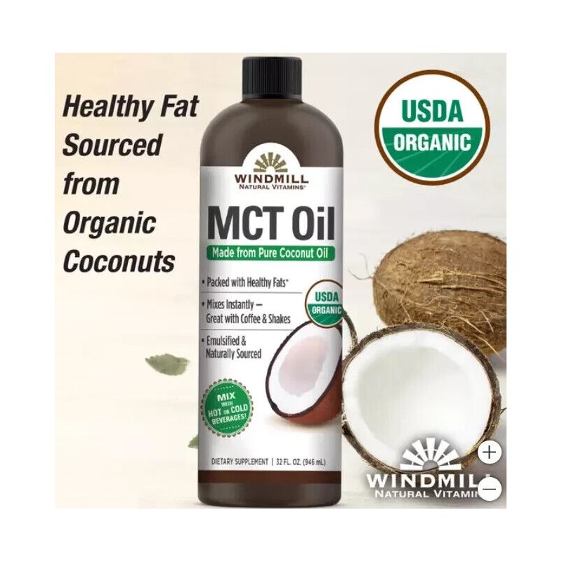 Windmill USDA Organic MCT Oil, 32 Ounces, USDA Certified Organic