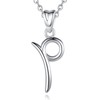 EUDORA Initial Necklace for Women, Sterling Silver P Letter Pendant Initial Necklaces, Alphabet Neckles Jewelry Gifts for Sister Daughter Wife Mother, 18 inch Chain