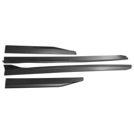 IKON MOTORSPORTS, Side Skirts Compatible With 2015-2023 Ford Mustang, GT500 Style Matte Black Side Skirt Extension Rocker Panel Driver Passenger Side 4PC
