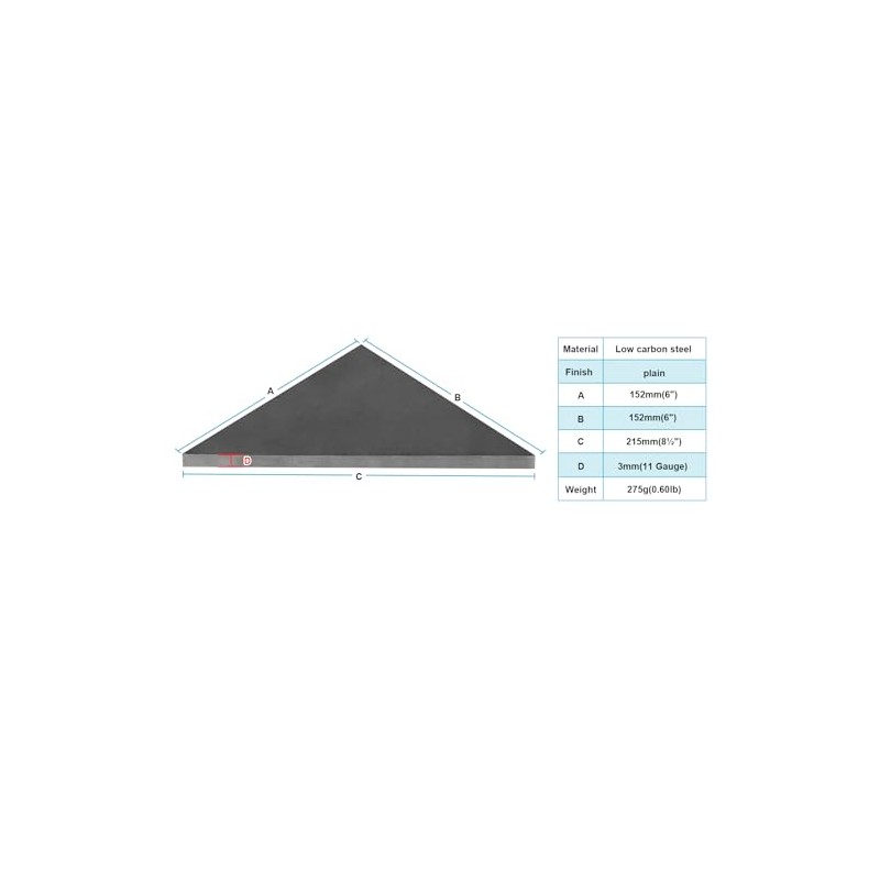 eoere 10 PCS Steel Plate Gussets 6" x 6" x