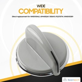 Seentech WH01X10462 Dryer Control Knob with Reinforced Metal Ring - Compatible With General Electric - Repalces AP4485269 1550693 WH01X10309 (PACK 1)