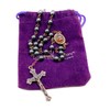 Nazareth Store Hematite Rosary Black Stone Beads Necklace with Jerusalem