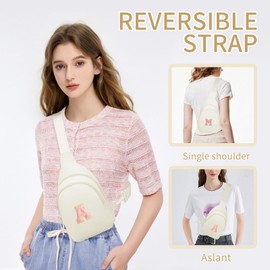 cotmcor Kids Crossbody Small Sling Bag Initial Girls Fanny Pack Belt Bag Cute Backpack Purse Chest Bag for Girls Gifts