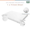 Pizuna 100% Cotton Fitted Travel Sheet White, 400 Thread Count