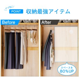 VACNITE Pants Hangers, Skirt Hangers, 6 Tiers, Set of 2, Foldable, Multi-functional Hangers with Strong Clips, No Traces, Closet Storage, Space Saver (Black)