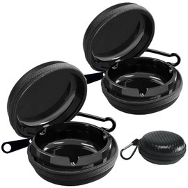 SEATOGEM Pocket Ashtray, Portable Ashtray, Pocket Ashtray with Lid, Travel Ashtray with Keyring for Outdoor, Camping