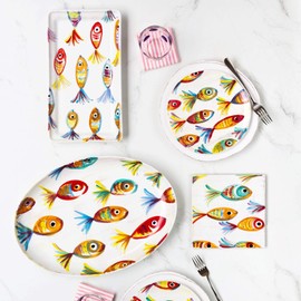 Vietri Pesci Colorati Oval Platter
