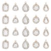 SUPERFINDINGS 20PCS 5 Style Alloy Rhinestone Pendants Light Gold Tone