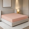 Oxford Homeware Peach Double Fitted Sheet -100% Brushed Microfibre 1800