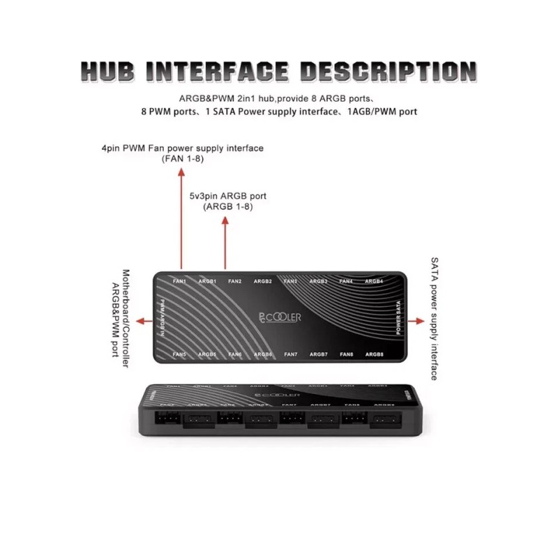 Pc Cooler Magnetic Base 16 Ports ARGB & PWM 2