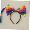 FOMIYES 2pcs Pride Day Headbands: Rainbow Headbands With Bow Decoration