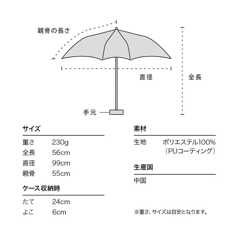 Wpc. 801-18912-102 Parasol Folding Umbrella, Light Shielding Minimum, Basic Parasol,