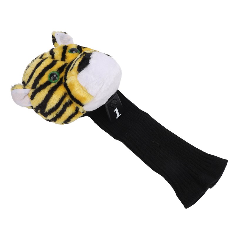 Golf Club Head Cover Plush Nylon Cute Tiger Head Protective
