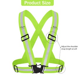ZLONGYAN Reflective Vest, adjustable and flexible high visibility safety Reflective Running Vest, suitable for outdoor night running, walking, night riding, dog walking Reflective Gear (Green)