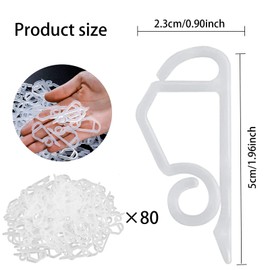 Leonshco Pack of 80 Christmas Light Clips, Mini Gutter Fairy Lights Fixing Rain Gutter, Hanging Hooks, Gutter Hooks Accessories for Christmas Garden Decoration