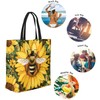 Muishi Bee Sunflowers Daisies Canvas Tote Bag Large Women Casual