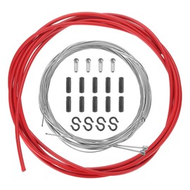 sourcing map Bicycle Shift Cable Housing Set Universal Bicycle Brake Gear Shifter Transmission Cable Cycling Shift Wire Housing Replacement Kit for Road Mountain Bicycle Cycling, Red