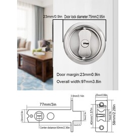 WANLIAN Door Knobs with Lock and Key,Bathroom Bedroom Door Knobs Stainless Steel 304 Interior Door Lock Keyed Entry Doorknob Tuilp Door Handle Lock with Round Knobs Lever Lockeset
