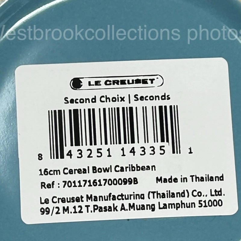 Le Creuset 1) Le Creuset Dinnerware VANCOUVER CEREAL BOWL Caribbean