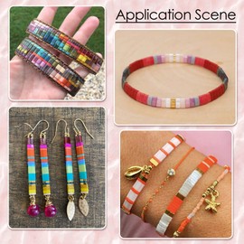 Fashewelry 300pcs 2 Hole Hematite Beads Half-Tila Beads Multi-Strand Links for DIY Healing Jewelry Bracelet Necklace Earring Making