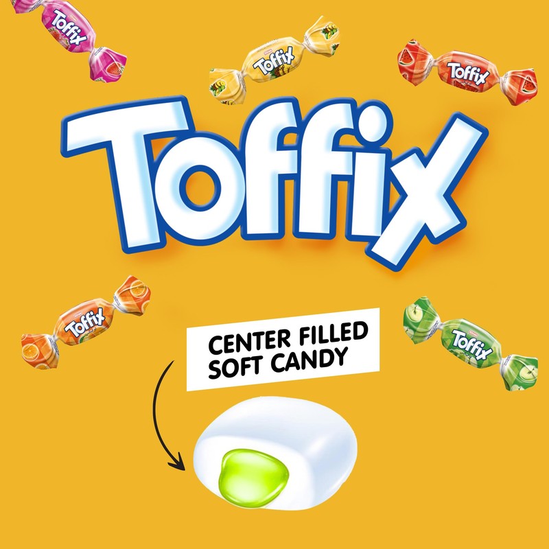 TOFFIX Fruit Chews Candy 2.2 Pound Pack of 3 -