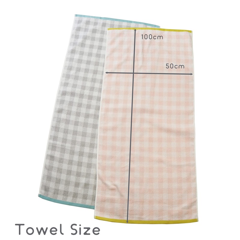 kosugizen Mini Bath Towel, Clair Checker, 19.7 x 39.4 inches